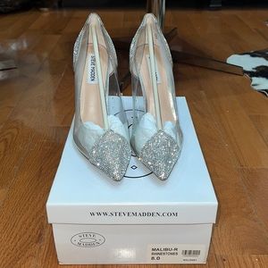 Rhinestone, clear heels Steve Madden